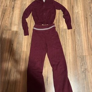 Aeropostale Burgundy Knit Flare Set